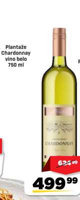 Plantaže Chardonnay vino belo 750 ml