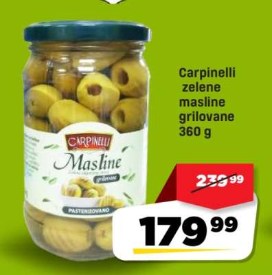Carpinelli zelene masline grilovane 360 g