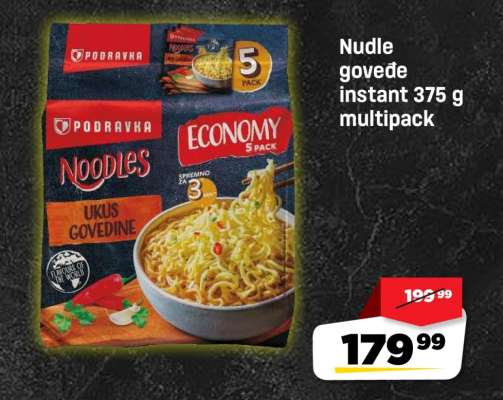 Nudle goveđe instant 375 g multipack