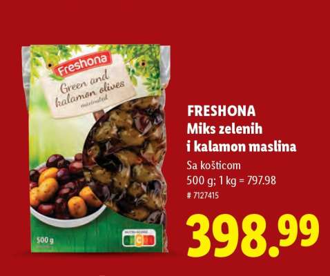 FRESHONA Miks zelenih i kalamon maslina