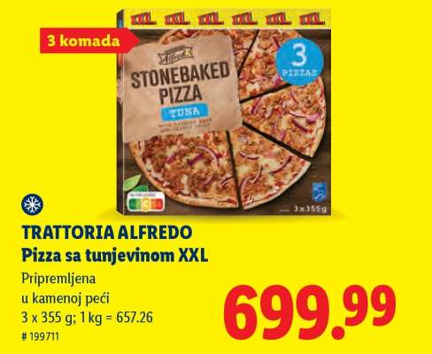 TRATTORIA ALFREDO Pizza sa tunjevinom XXL