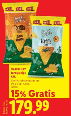 Snack Day Tortilja čips XXL