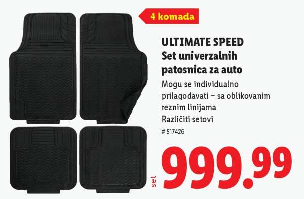 ULTIMATE SPEED Set univerzalnih patosnica za auto