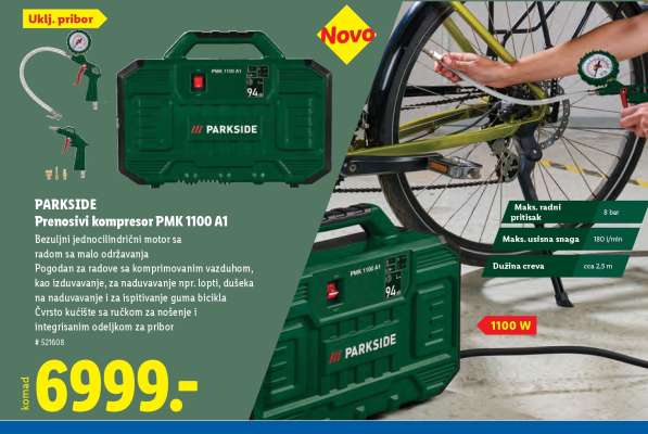 PARKSIDE Prenosivi kompresor PMK 1100 A1