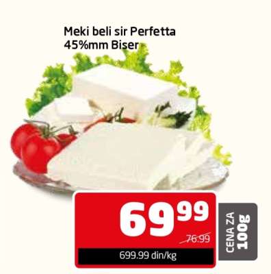 Meki beli sir Perfetta 45%mm Biser