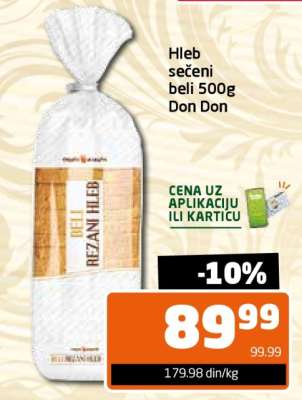 Hleb sečeni beli 500g Don Don