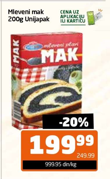 Mleveni mak 200g Unijapak