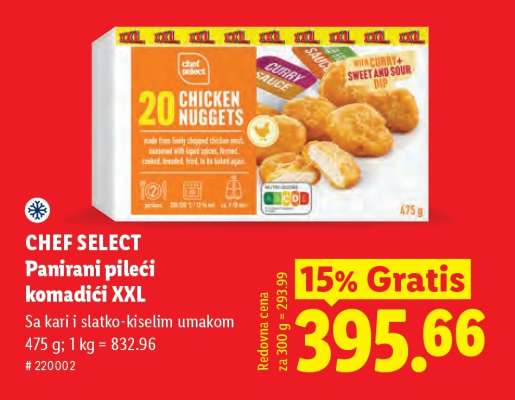 Chef Select panirani pileći komadići XXL
