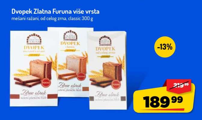 Dvopek Zlatna Furuna više vrsta