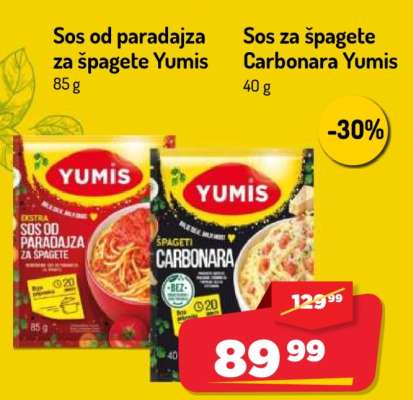Sos od paradajza za špagete Yumis / Sos za špagete Carbonara Yumis
