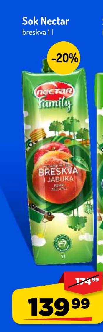 Sok Nectar breskva 1l