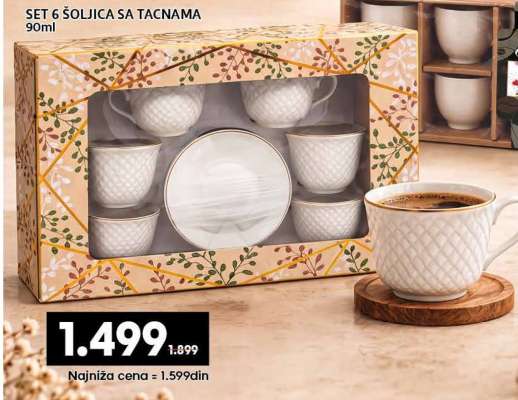 SET 6 ŠOLJICA SA TACNAMA