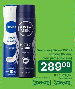Deo sprej Nivea 150ml (protect&care, men protect&care)