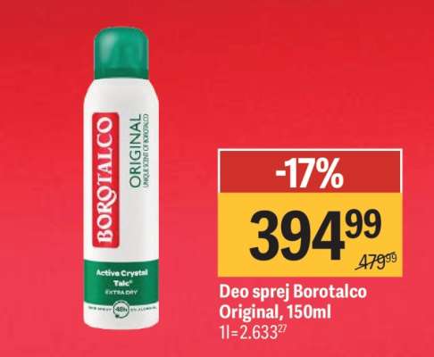 Deo sprej Borotalco Original, 150ml
