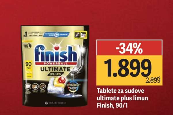 Tablete za sudove ultimate plus limun Finish, 90/1