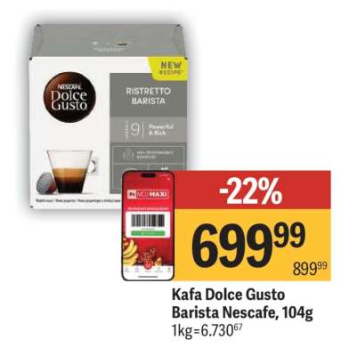 Kafa Dolce Gusto Barista Nescafe, 104g
