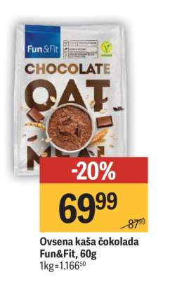 Ovsena kaša čokolada Fun&Fit, 60g
