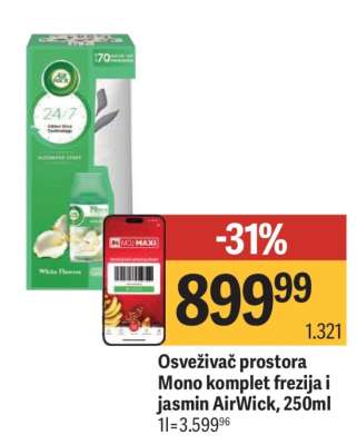 Osveživač prostora Mono komplet frezija i jasmin AirWick, 250ml