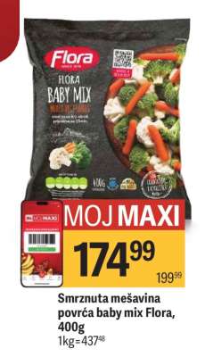 Smrznuta mešavina povrća baby mix Flora, 400g