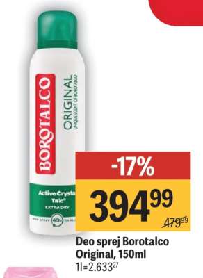 Deo sprej Borotalco Original, 150ml