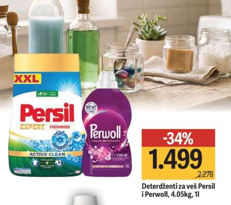 Deterdženti za veš Persil i Perwoll, 4.05kg, 1l