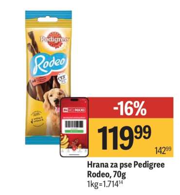 Hrana za pse Pedigree Rodeo 70g