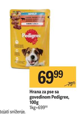 Hrana za pse sa govedinom Pedigree, 100g