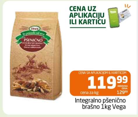 Integralno pšenično brašno 1kg Vega