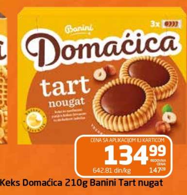 Keks Domaćica 210g Banini Tart nugat