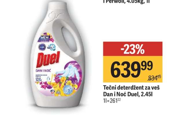 Tečni deterdžent za veš Dan i Noć Duel, 2.45l