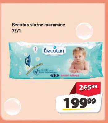 BECUTAN Vlažne maramice 72/1.