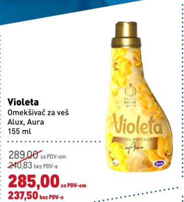 Violeta Omekšivač za veš Alux, Aura 155 ml