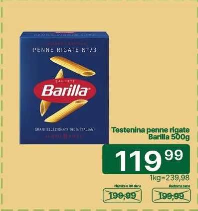 Testenina penne rigate Barilla 500g