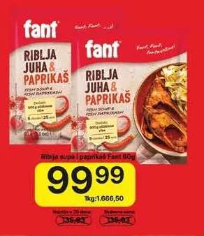 Riblja supa i paprikaš Fant 60g