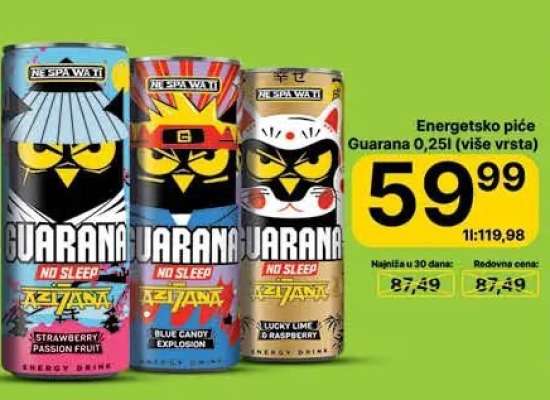 Energetsko piće Guarana 0,25l više vrsta