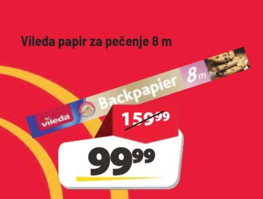Vileda papir za pečenje 8 m