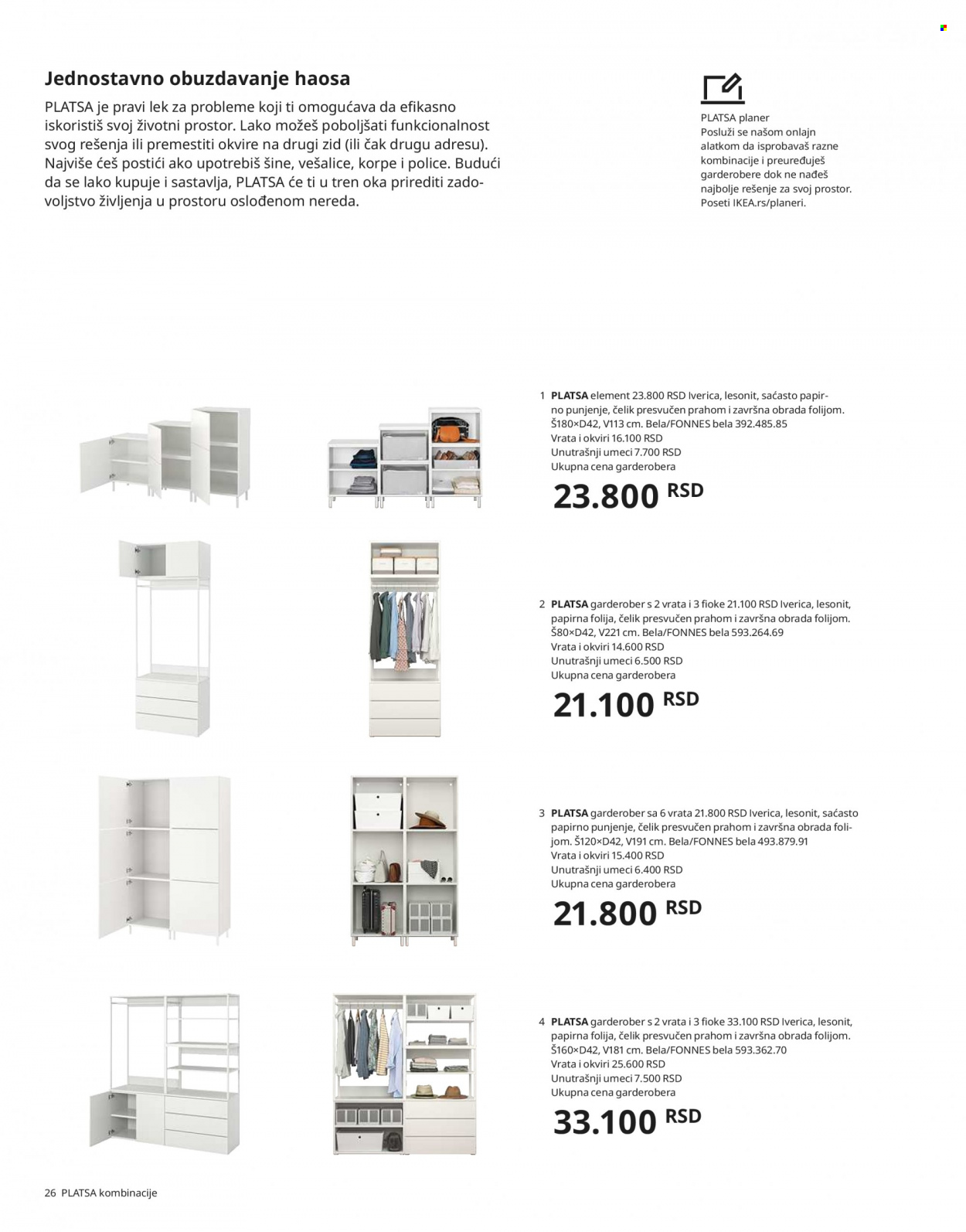 IKEA katalog - Proizvodi na akciji - aluminijumska folija, polica, garderober, fioke. Stranica 26.