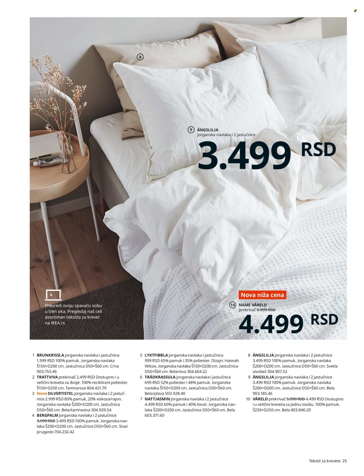 IKEA katalog - Proizvodi na akciji - prekrivač, jastučnica, jorganska navlaka. Stranica 25.