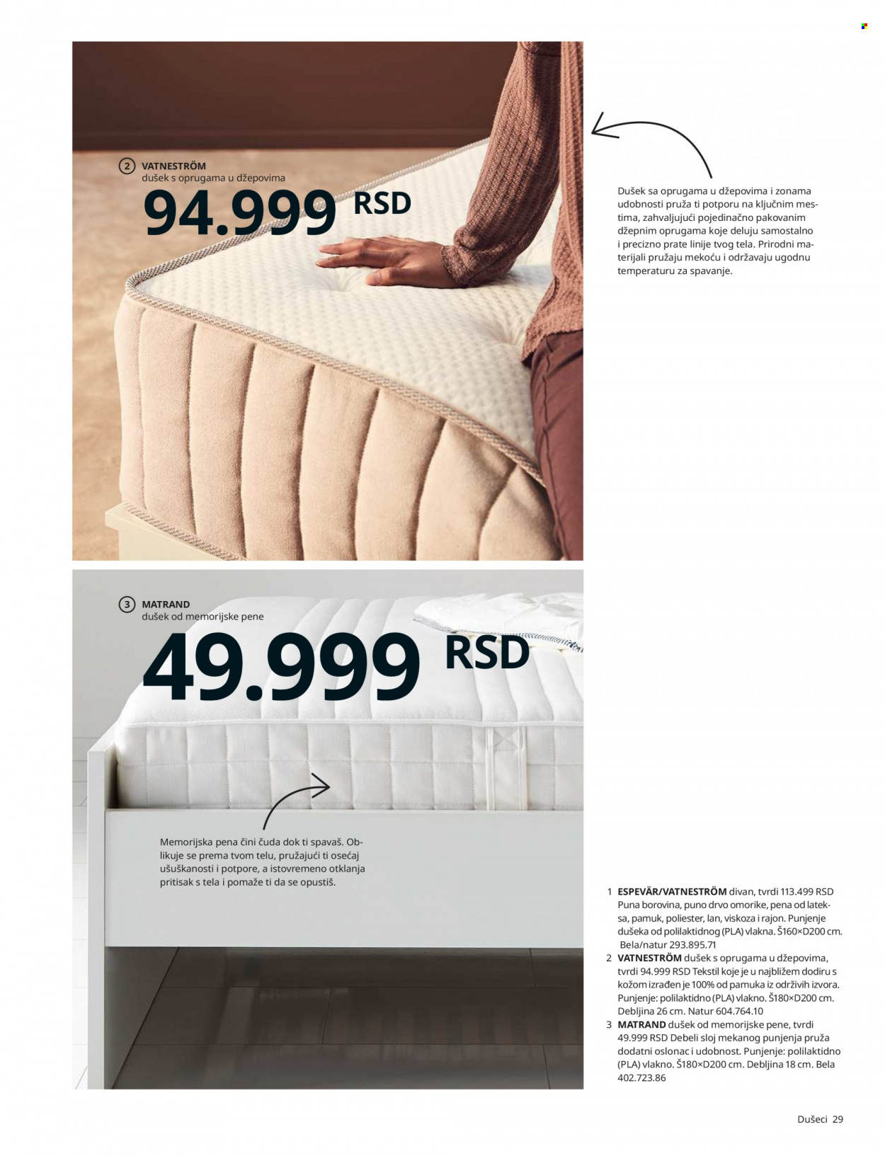 IKEA katalog - Proizvodi na akciji - dušek. Stranica 29.