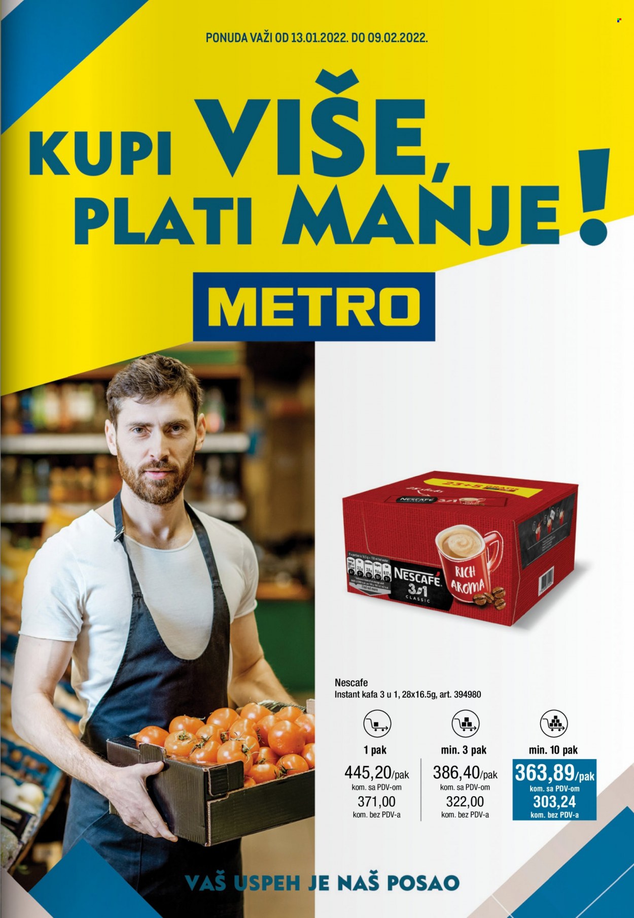 Metro katalog - 13.01.2022 - 09.02.2022 - Proizvodi na akciji - kafa, Nescafé, instant kafa, Nuk. Stranica 1.