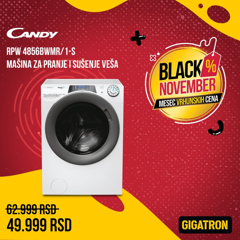 Gigatron katalog - 01.11.2022 - 30.11.2022 - Proizvodi na akciji - Candy, mašina za pranje i sušenje veša. Stranica 17.